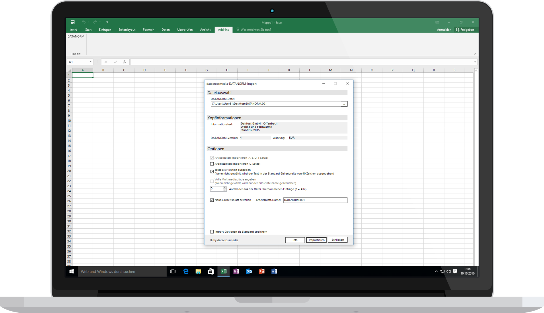 DATANORMImportPlugin für Excel DATANORMwriter
